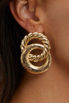 Boucles d'oreilles Myrah Large Double Cercle Or