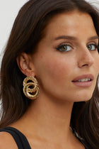 Boucles d'oreilles Myrah Large Double Cercle Or
