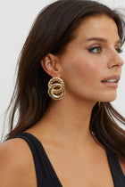 Boucles d'oreilles Myrah Large Double Cercle Or