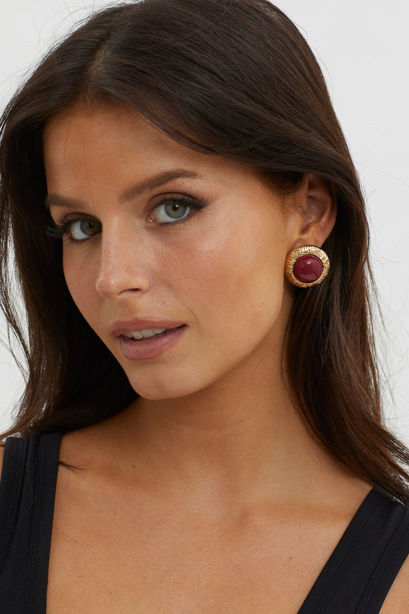 Boucles d'oreilles Dome Or Brumeux Vin