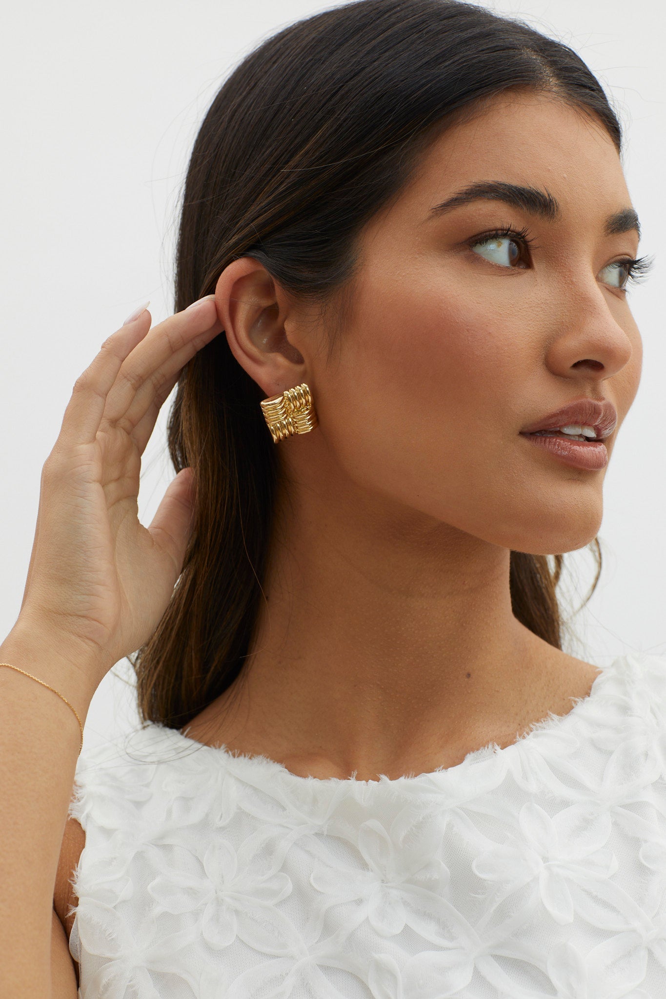 Boucles d'oreilles carrées Manhattan en or