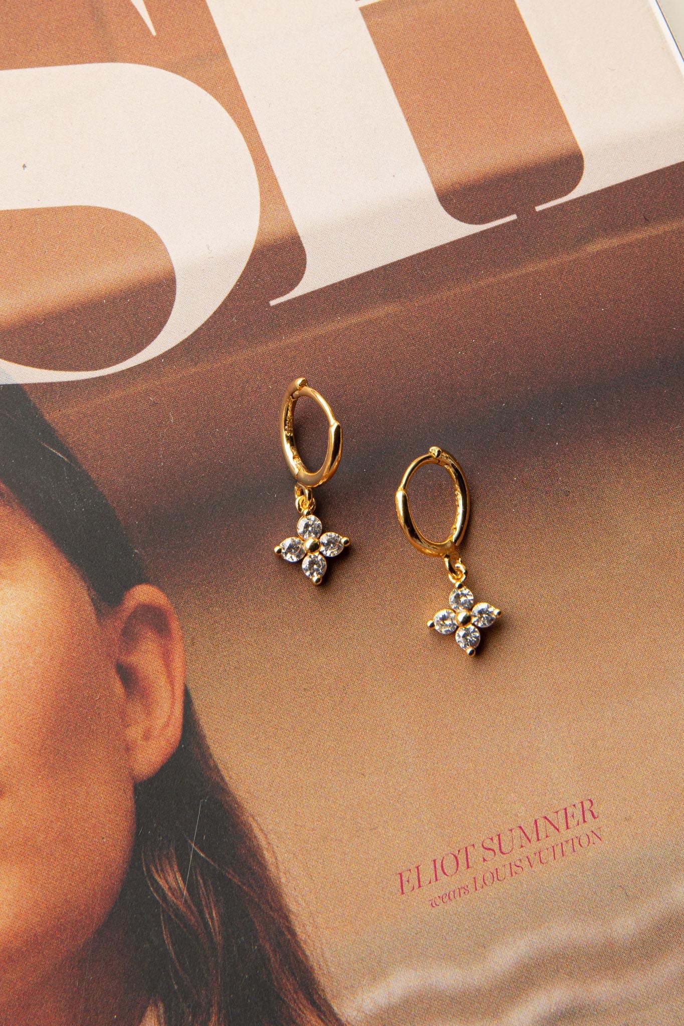 Boucles d'oreilles créoles en diamants Dexter Clover Or