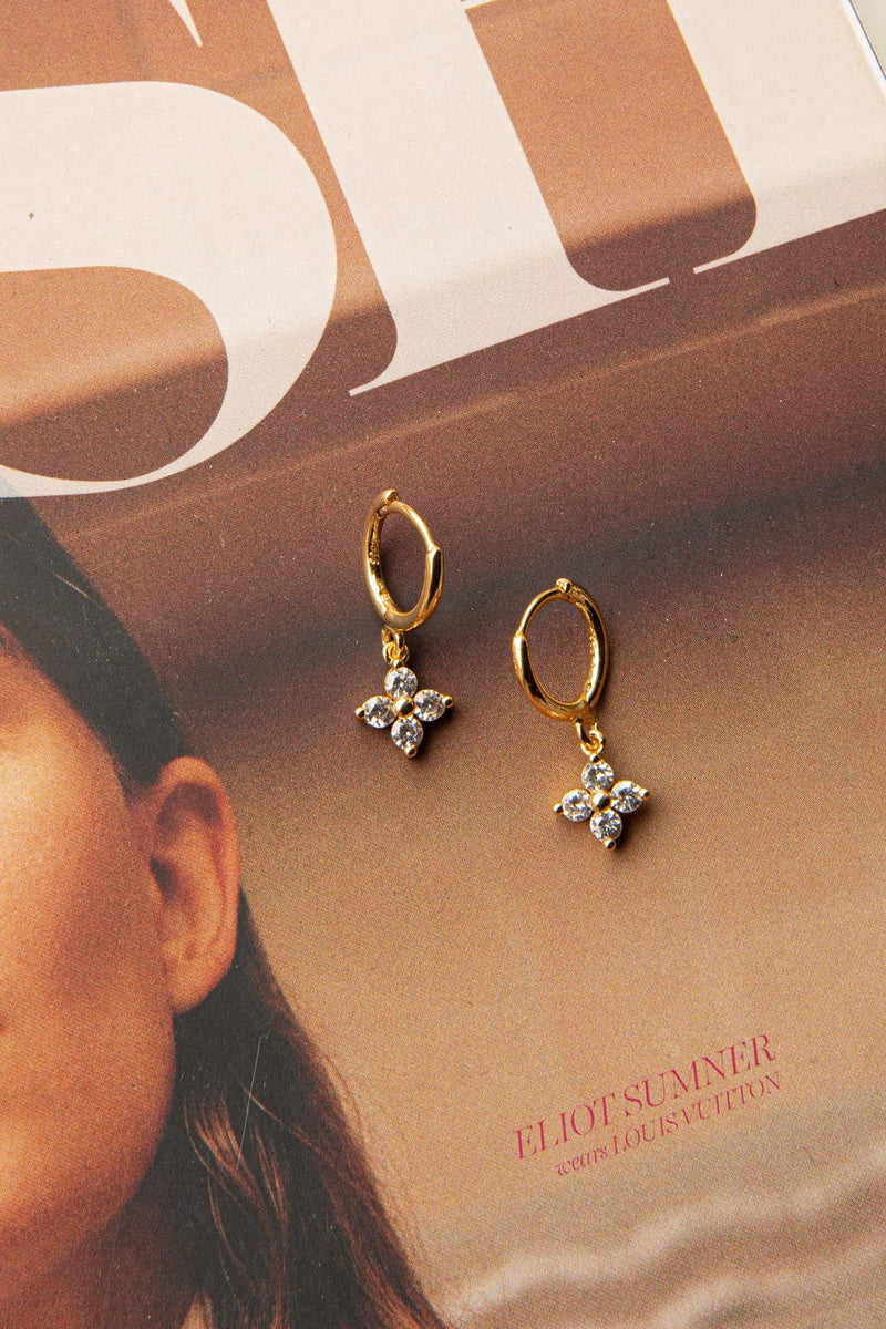 Boucles d'oreilles créoles en diamants Dexter Clover Or