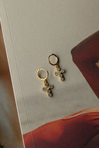 Boucles d'oreilles créoles Santiago Drop Diamante Or