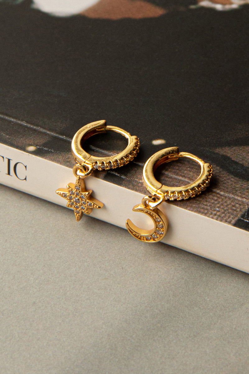Boucles d'oreilles créoles Diamante Midnight Or