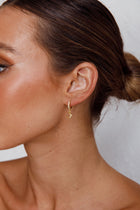 Boucles d'oreilles créoles Diamante Midnight Or