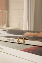 Boucles d'oreilles créoles Diamante Midnight Or