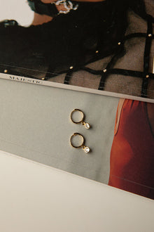 Boucles d'oreilles créoles Diamante Drop Or