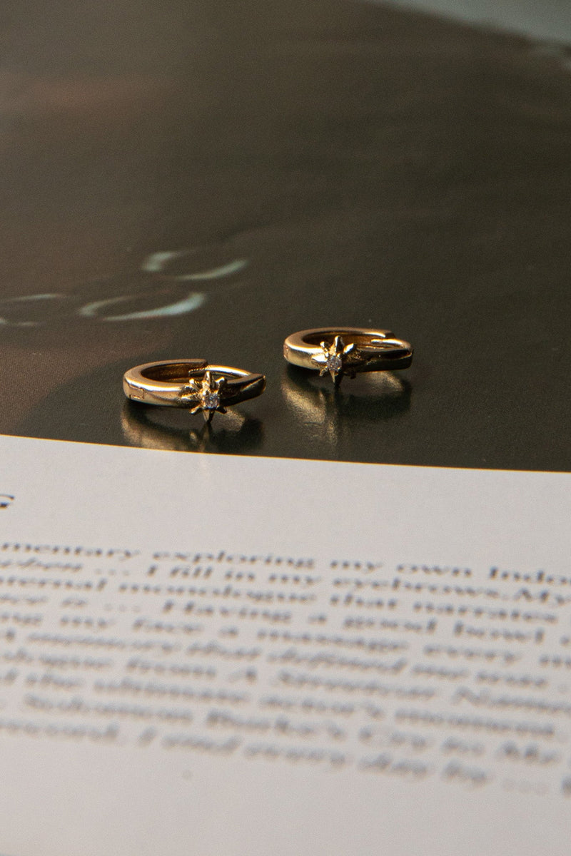 Boucles d'oreilles créoles Starlight Diamante Or