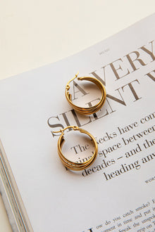 Boucles d'oreilles Mona Triple Anneau Or