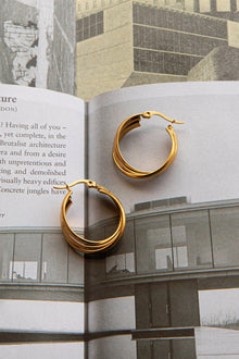 Boucles d'oreilles Mona Triple Anneau Or
