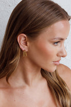Boucles d'oreilles créoles ouvertes triples San Francisco en or