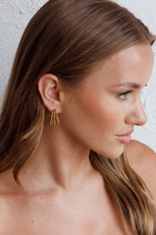 Boucles d'oreilles créoles ouvertes triples San Francisco en or