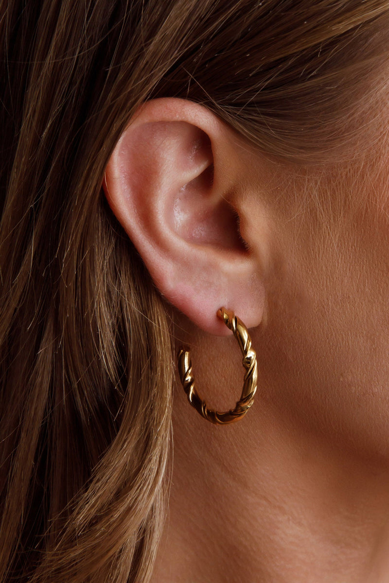 Boucles d'oreilles créoles ouvertes Rachmaninov en or