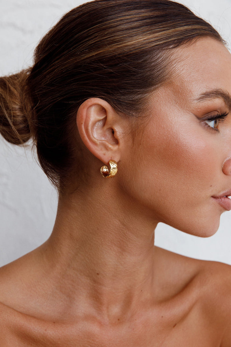 Boucles d'oreilles créoles tissées Symphony en or