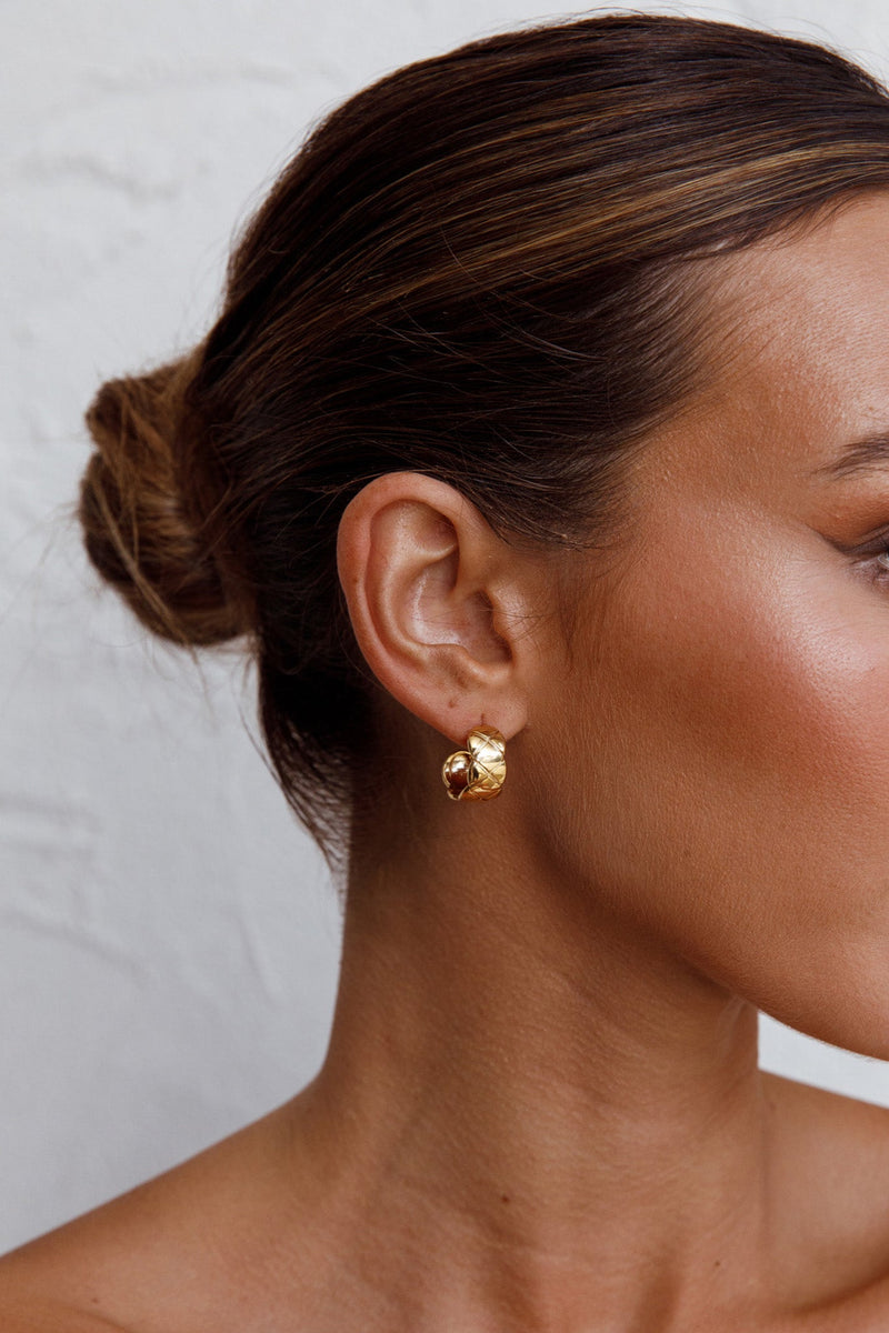 Boucles d'oreilles créoles tissées Symphony en or