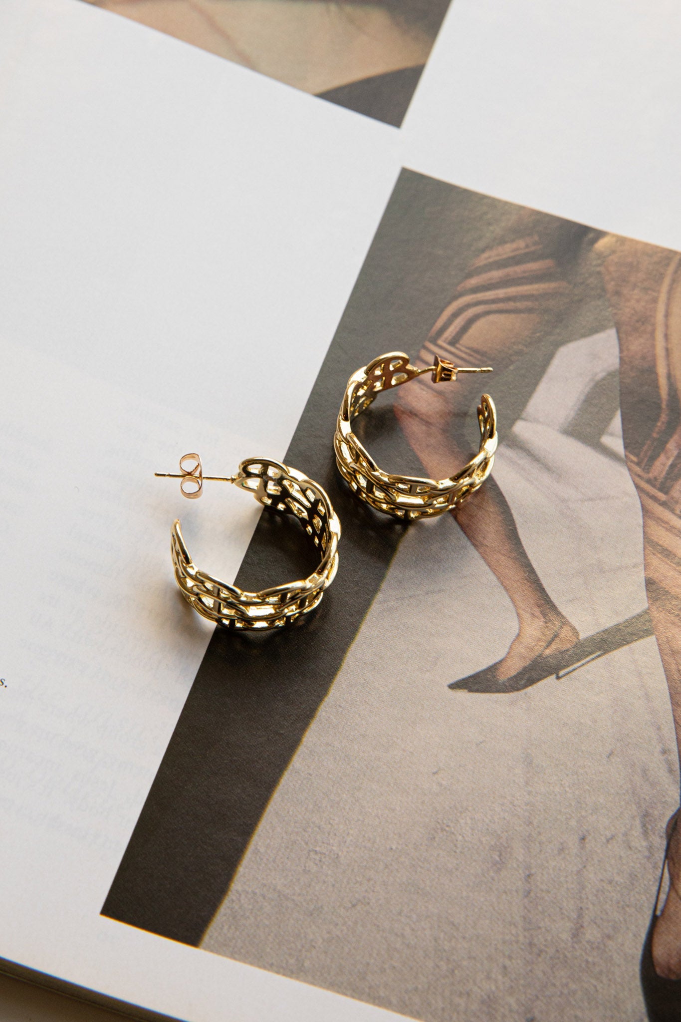 Boucles d'oreilles créoles ouvertes Georgiana en or