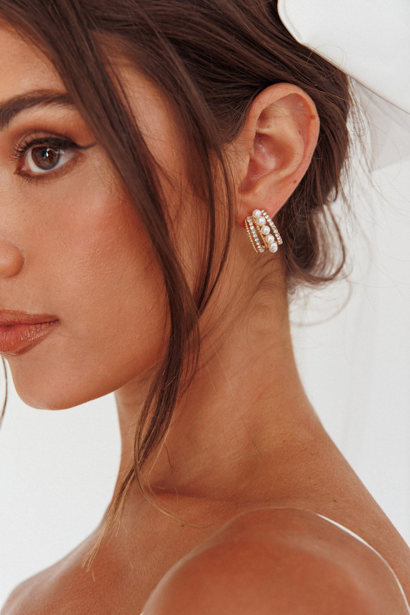Boucles d'oreilles Odette perles et diamants or