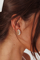 Boucles d'oreilles Odette perles et diamants or
