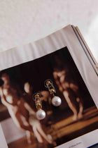 Boucles d'oreilles Maia Pearl Diamante Or