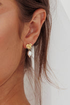 Boucles d'oreilles Le Jardin Fleur Perle Or