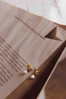 Boucles d'oreilles Le Jardin Fleur Perle Or