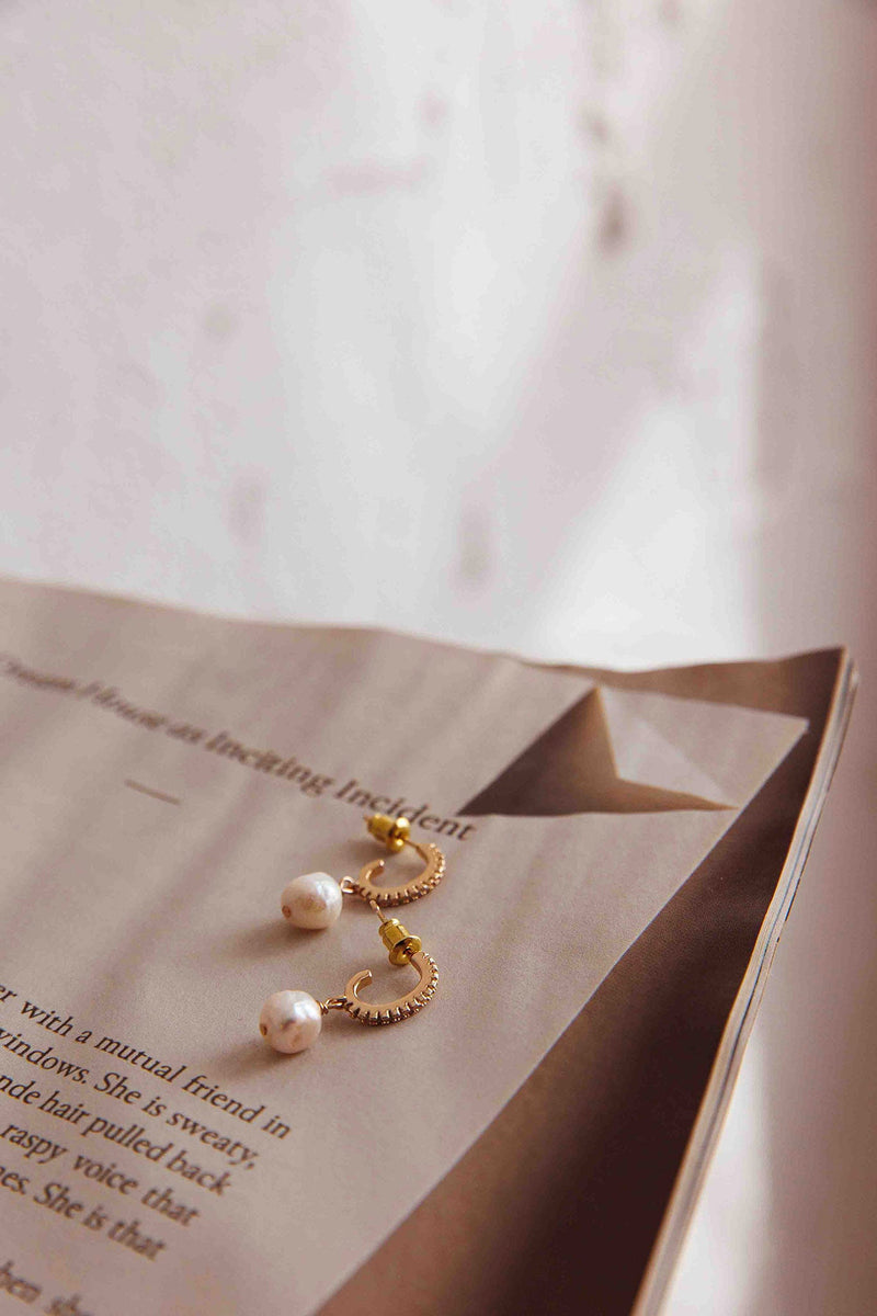 Boucles d'oreilles en perles Diamante Lily Or