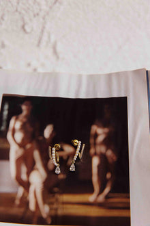 Boucles d'oreilles Illusion Double Piercing Dawn Or