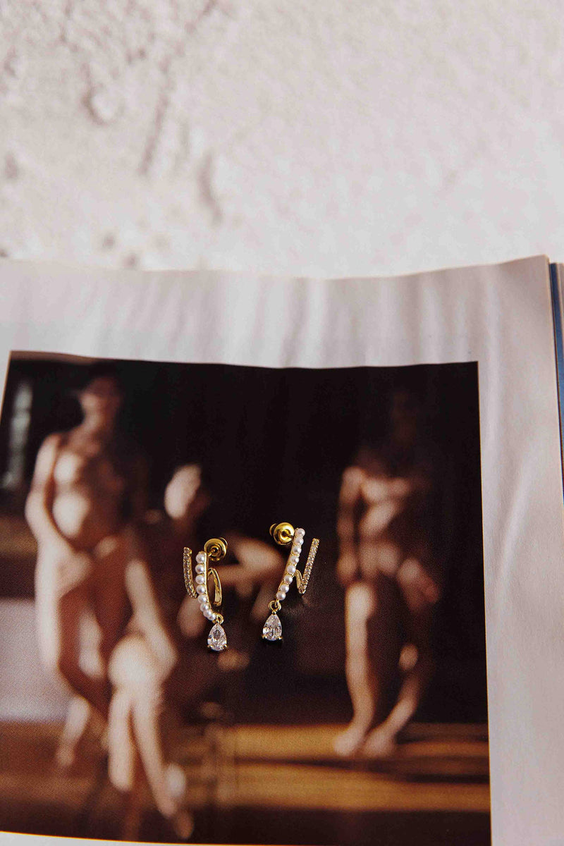 Boucles d'oreilles Illusion Double Piercing Dawn Or