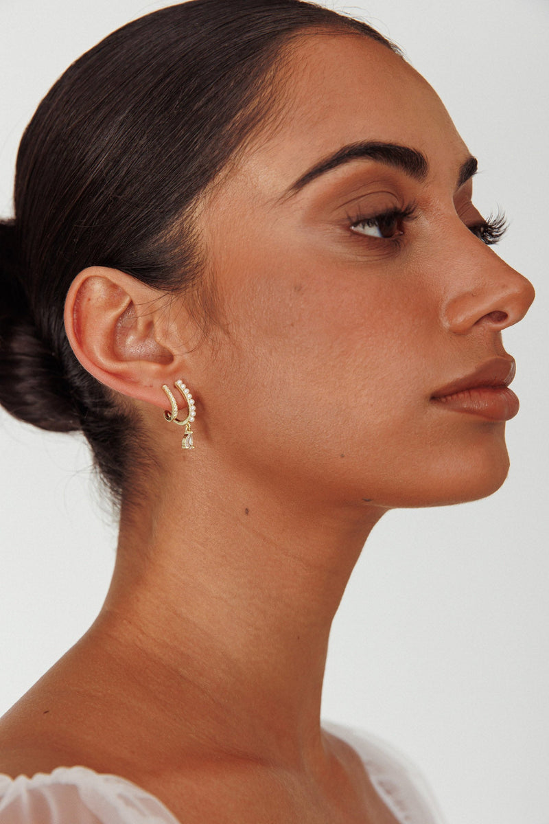 Boucles d'oreilles Illusion Double Piercing Dawn Or