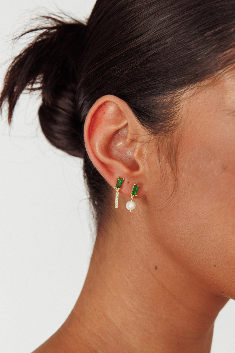 Boucles d'oreilles en Gemme et Perle d'Irlande en Or