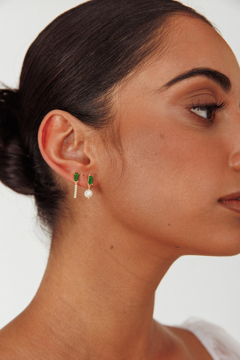Boucles d'oreilles en Gemme et Perle d'Irlande en Or