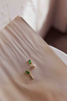 Boucles d'oreilles en Gemme et Perle d'Irlande en Or