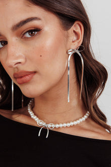 Boucles d'oreilles en argent avec nœud en chevron Macy