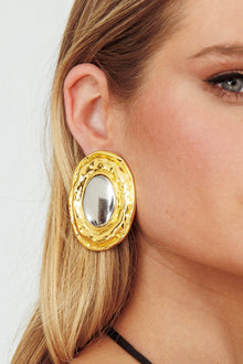 Boucles d'oreilles rondes à deux tons en or Achilles