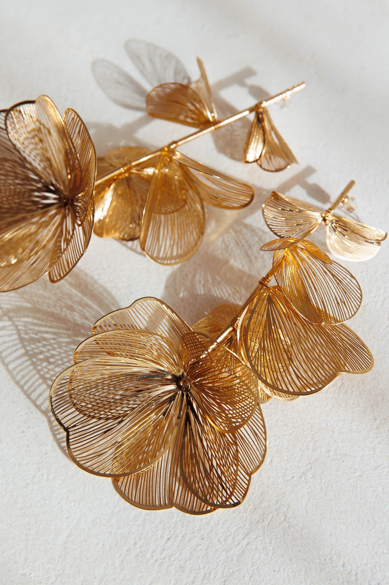 Boucles d'oreilles Ruminate Drop Floral en Or