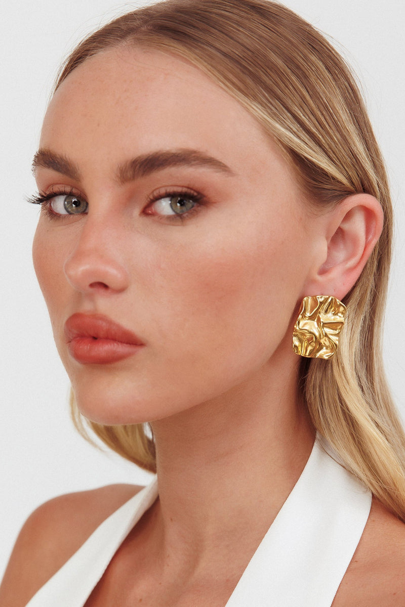 Boucles d'oreilles Trixi Design Crinkle Or