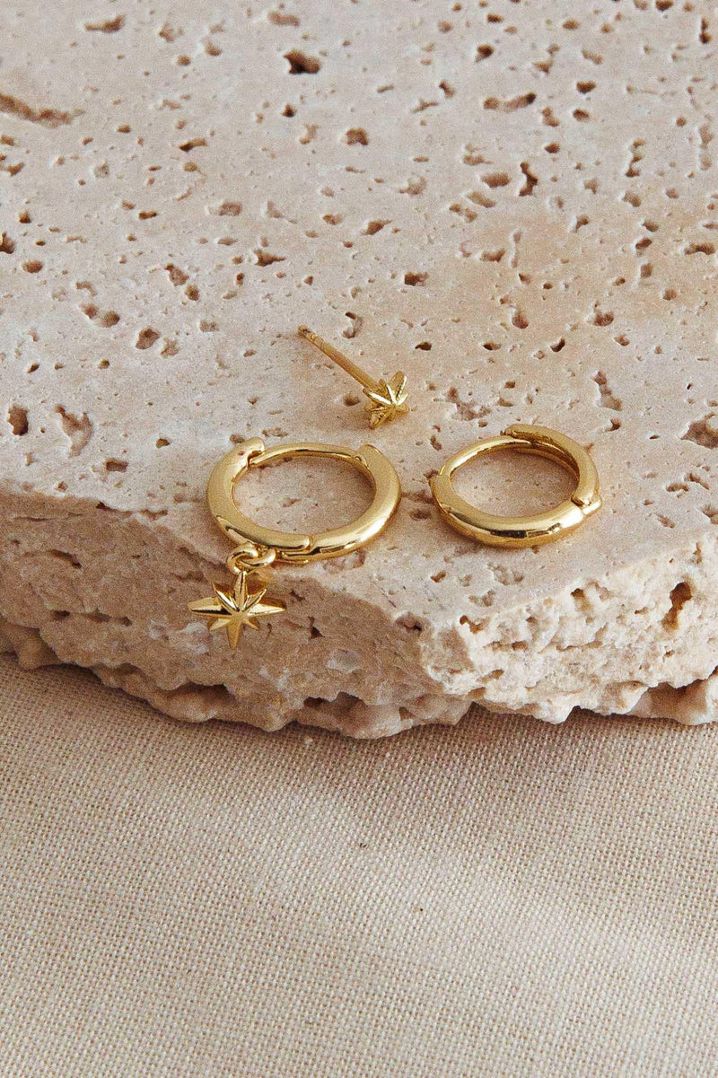 Boucles d'Oreilles Étoile Éclat Or