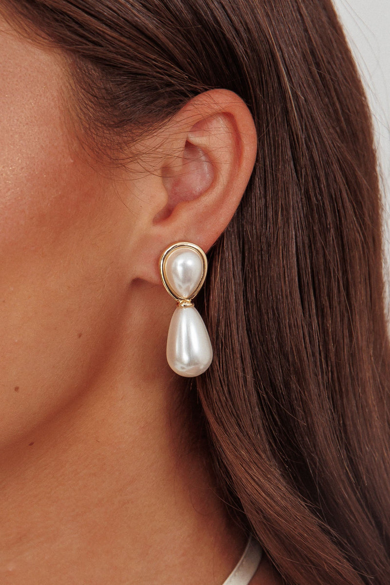 Boucles d'oreilles goutte d'Eliizabeth en or et perle