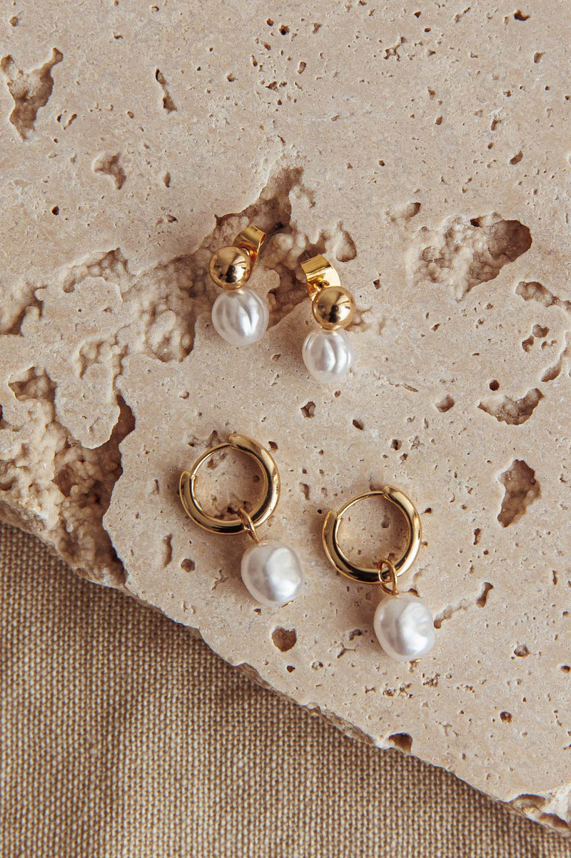 Ensemble de Boucles d'Oreilles Isadore en Or et Perles