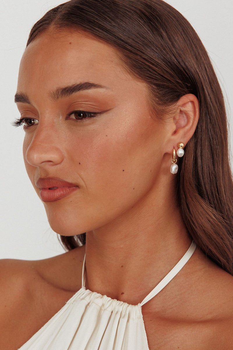 Ensemble de Boucles d'Oreilles Isadore en Or et Perles