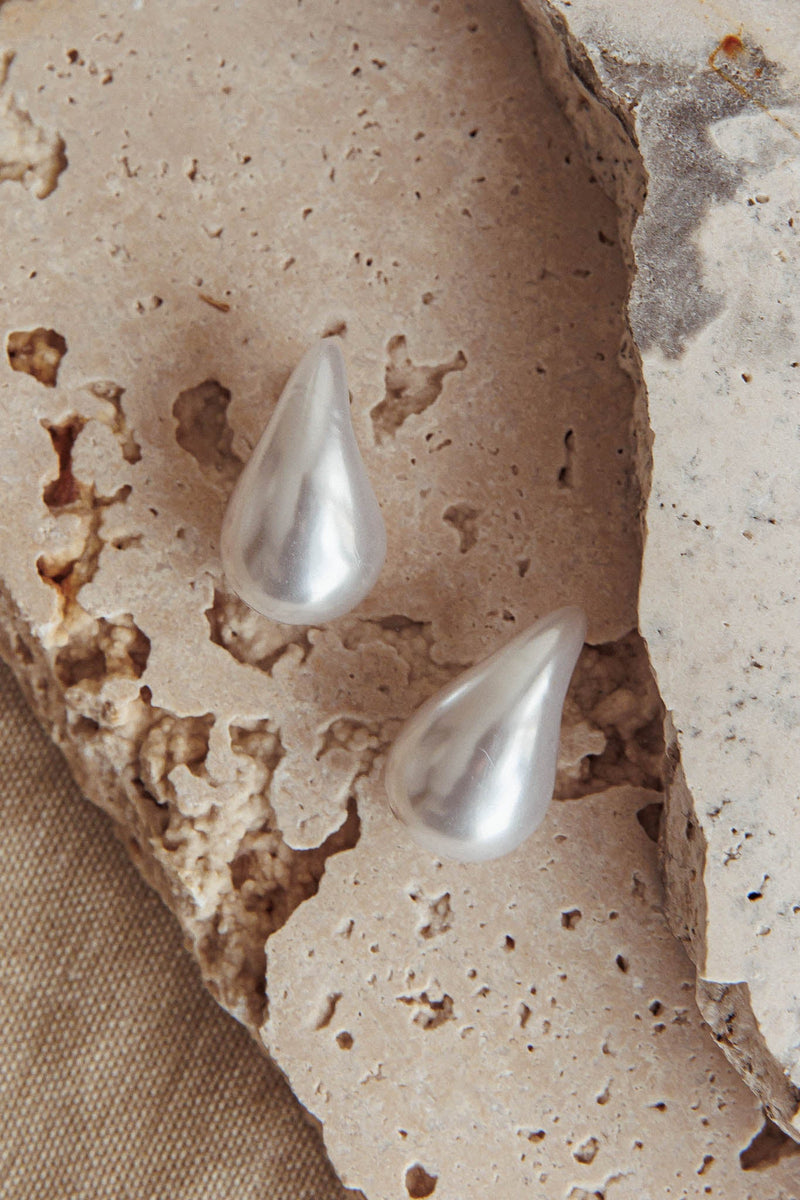 Boucles d'oreilles en goutte de pluie avec perles