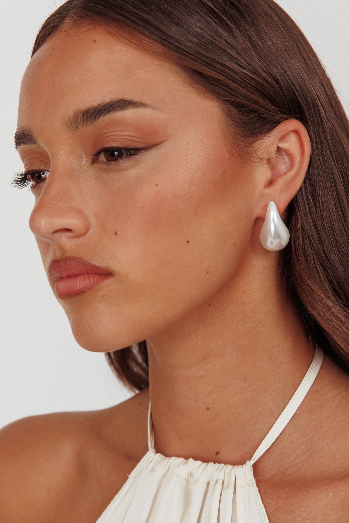 Boucles d'oreilles en goutte de pluie avec perles