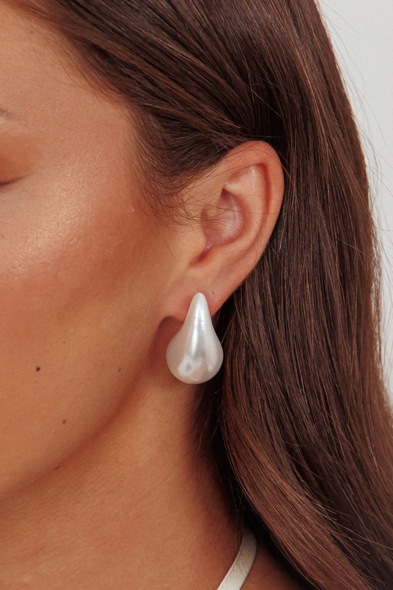 Boucles d'oreilles en goutte de pluie avec perles