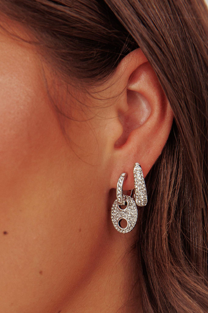 Boucles d'oreilles Tristan Argent Diamanté