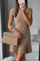 Axelle | Robe Mini Style Militaire à Col Montant
