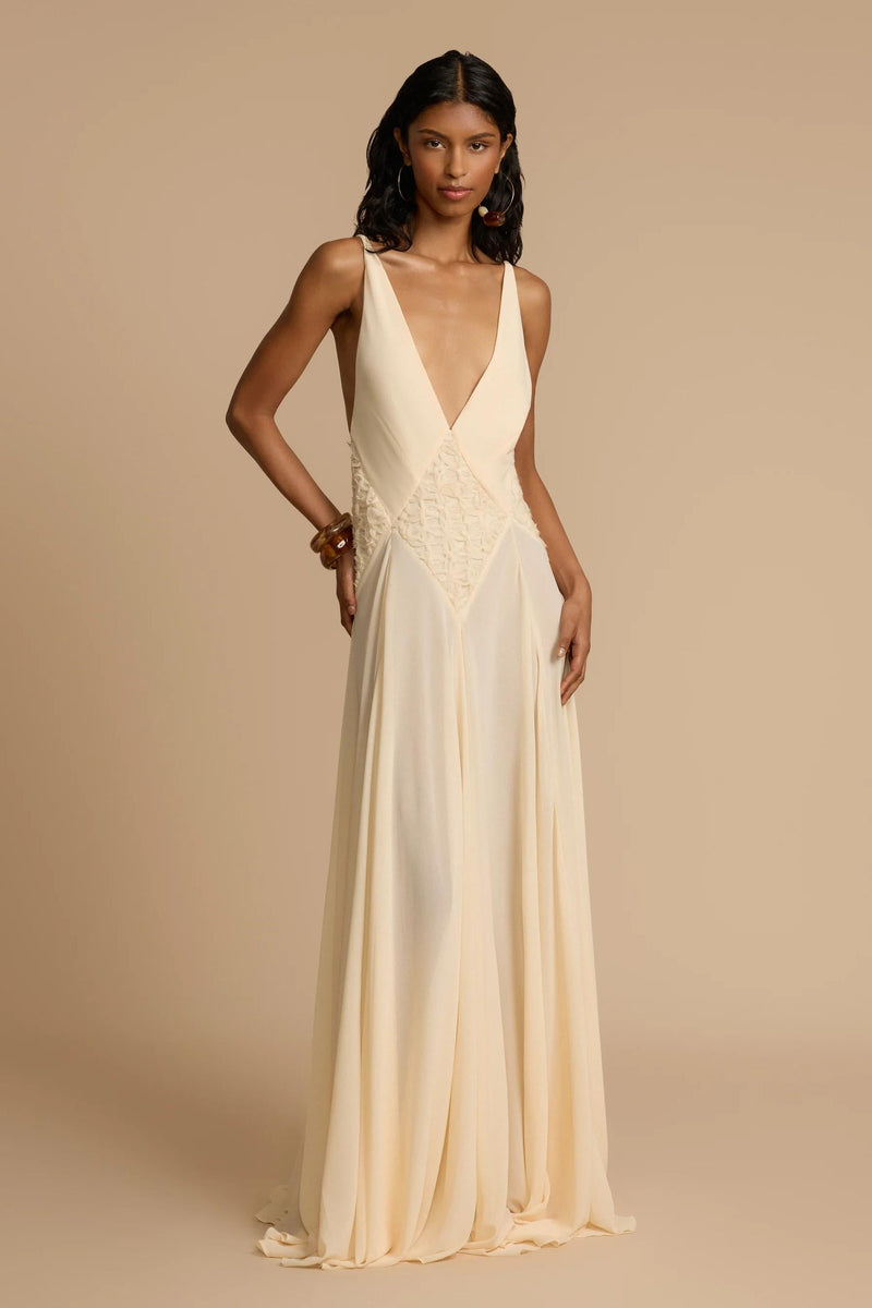 Lavinia | Robe Longue Drapée & Élégance Sculptée