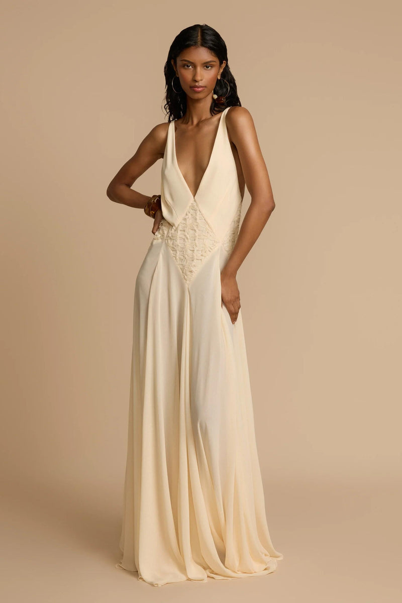 Lavinia | Robe Longue Drapée & Élégance Sculptée