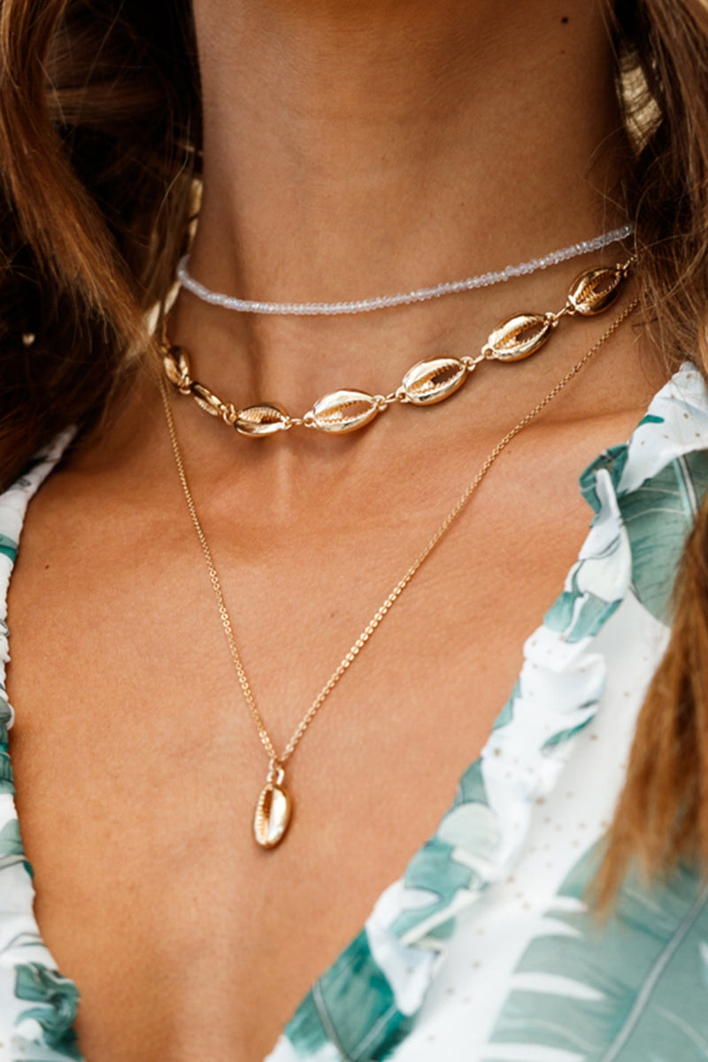 Collier en perles de cristal clair Misty