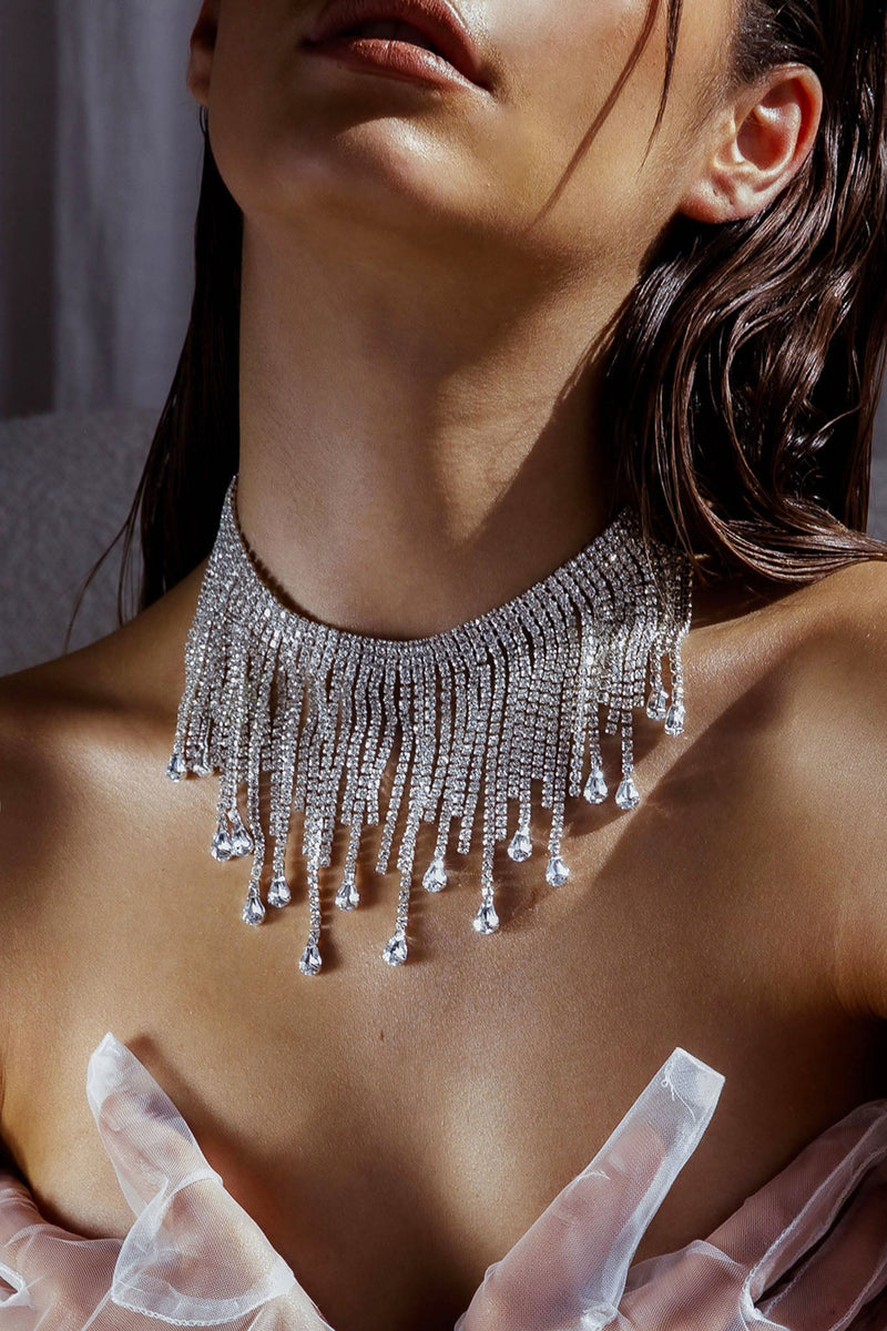 Collier en Cristal Cascade Isadora Argent